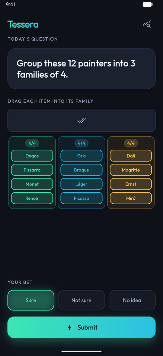 Sort items into families
