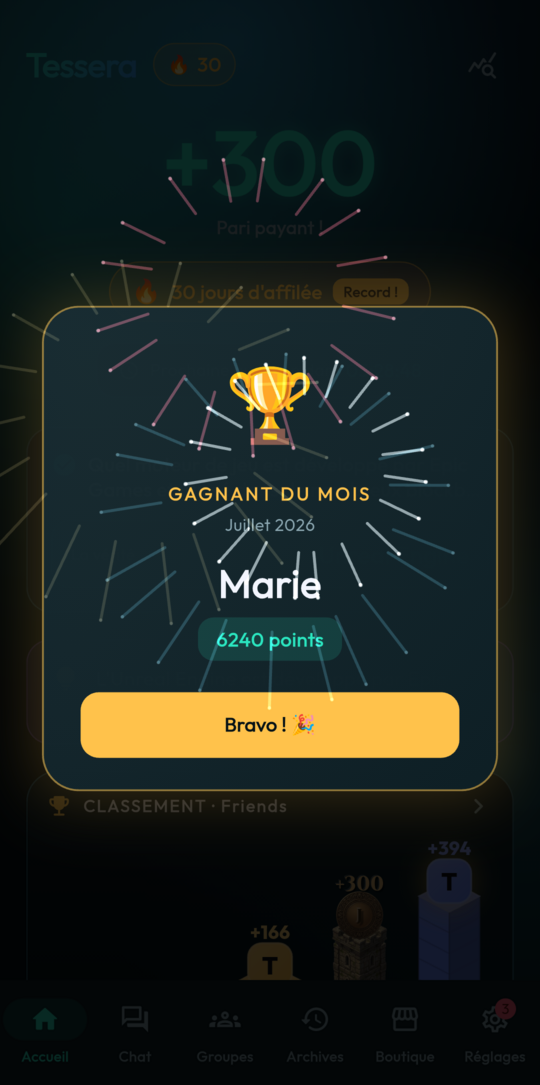 Gagnant du mois